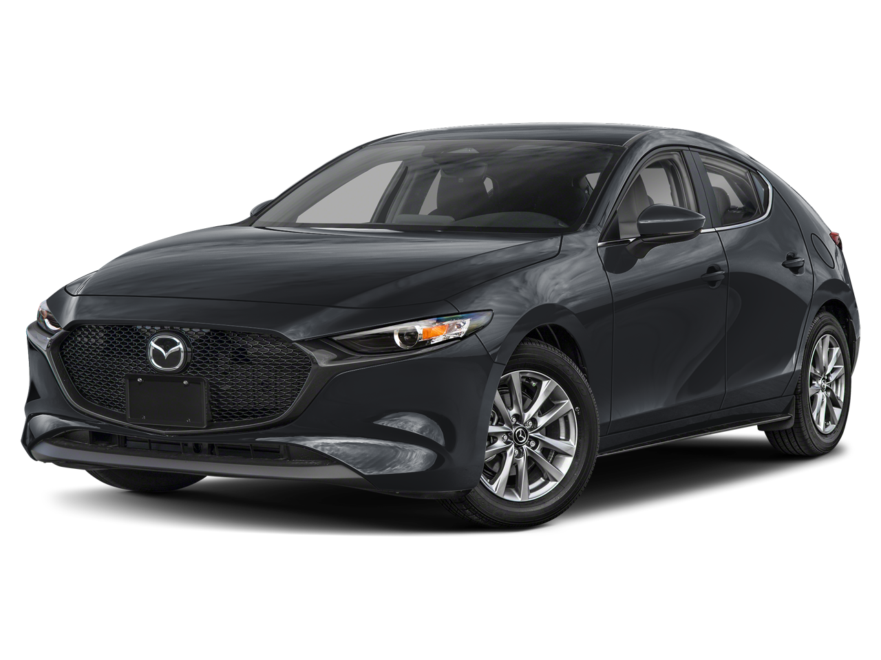 2026 Mazda Mazda3 Hatchback 2.5 S in Jet Black Mica — front three-quarter view
