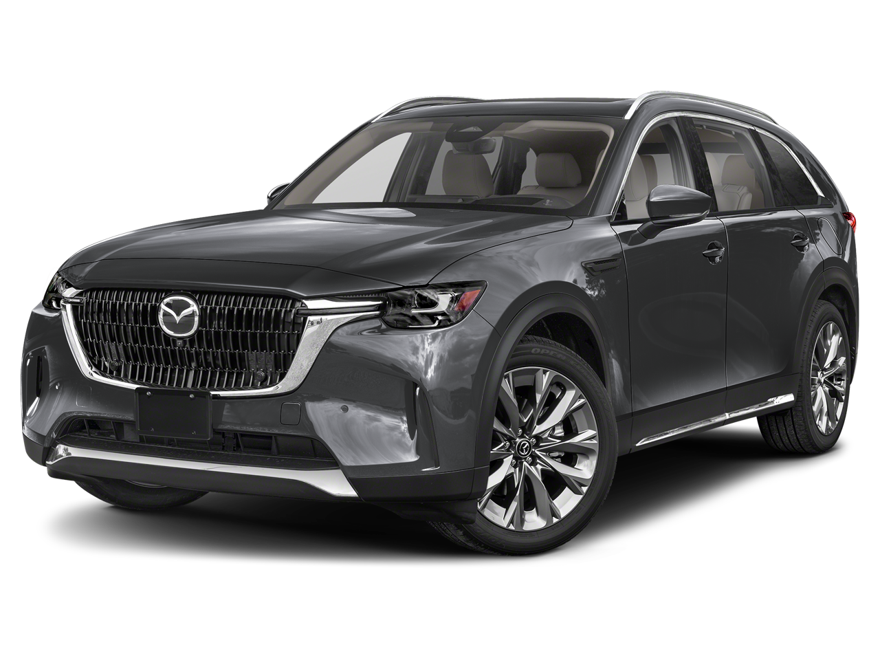 2026 Mazda Mazda CX-90 3.3 Turbo Premium Plus in Machine Gray Metallic — front three-quarter view