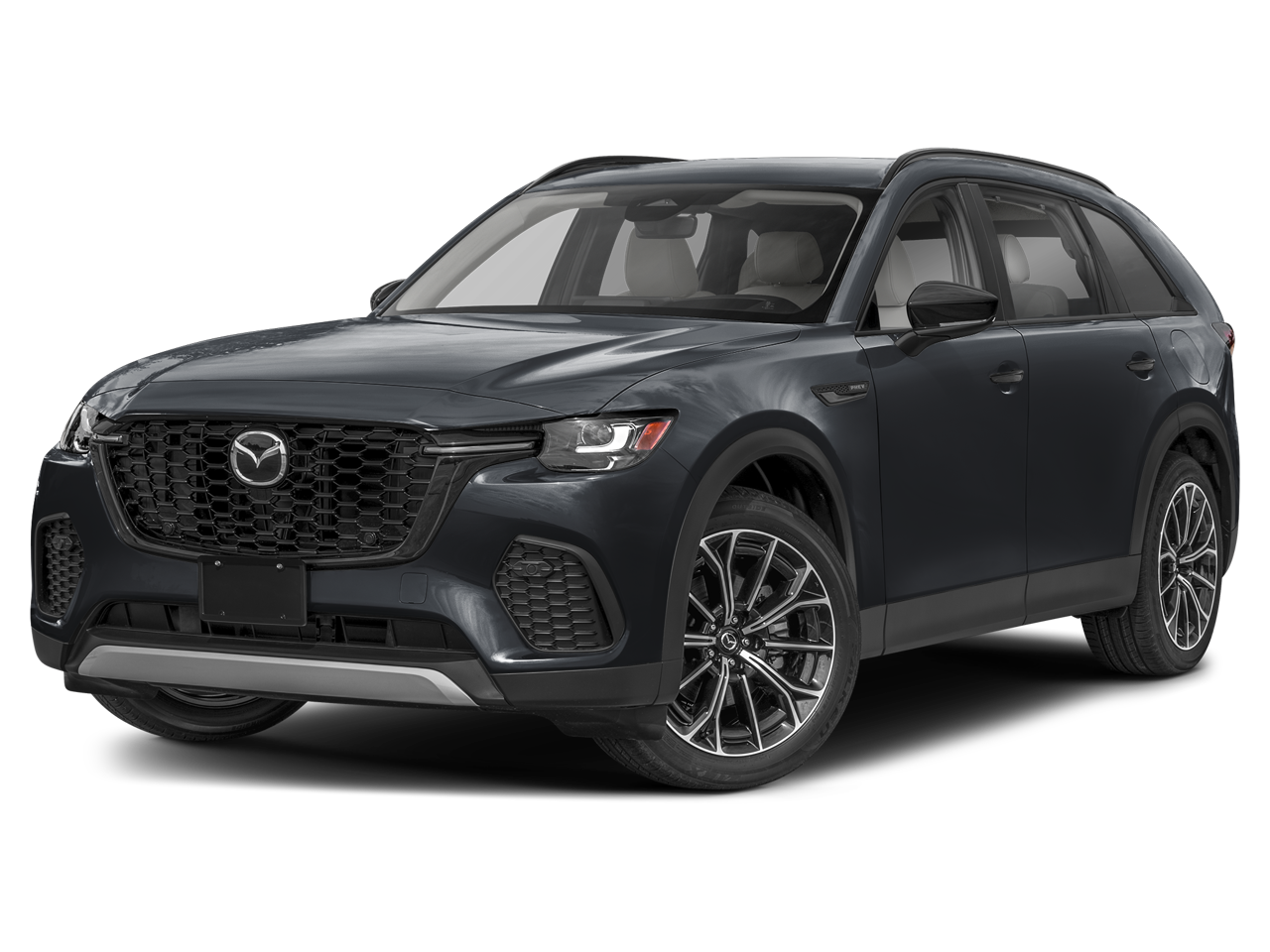 2026 Mazda Mazda CX-70 Plug-In Hybrid SC in Jet Black Mica — front three-quarter view