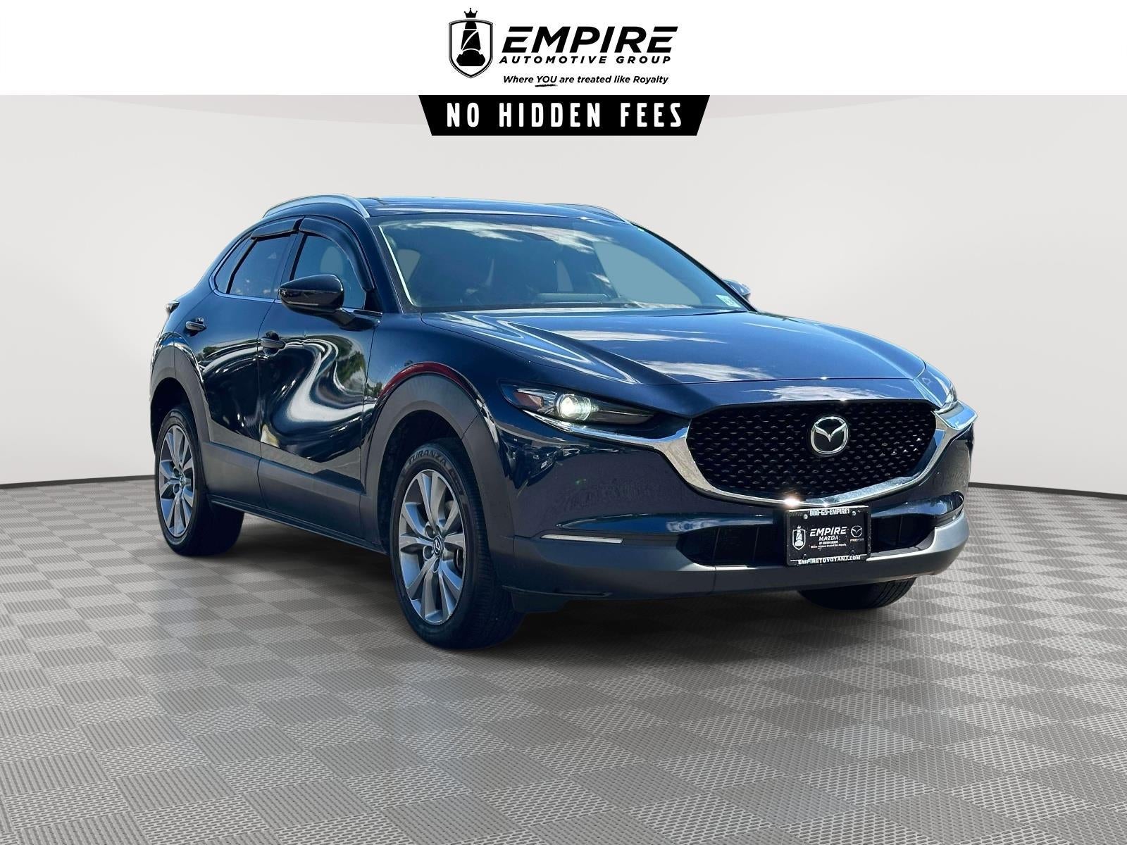 2022 Mazda Mazda CX-30 Premium in Deep Crystal Blue Mica — front three-quarter view