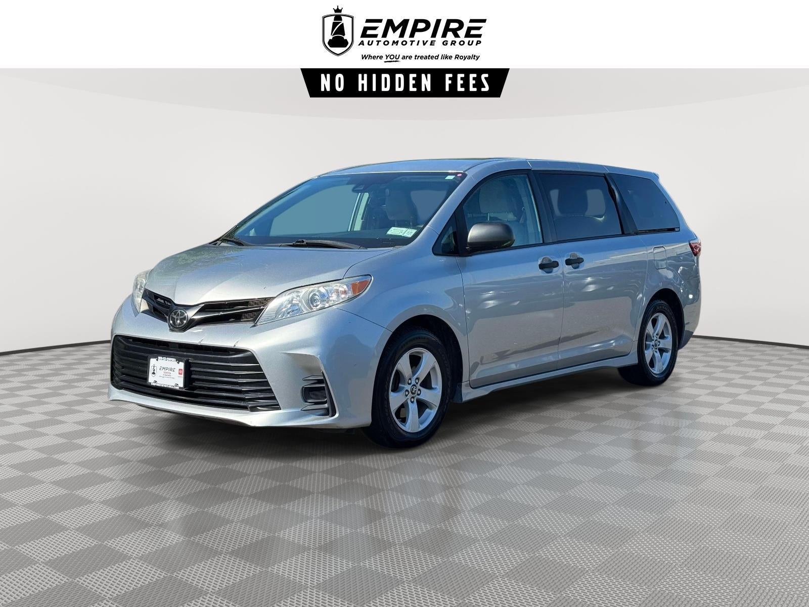 2019 Toyota Sienna L 7 Passenger in Celestial Silver Metallic — front three-quarter view