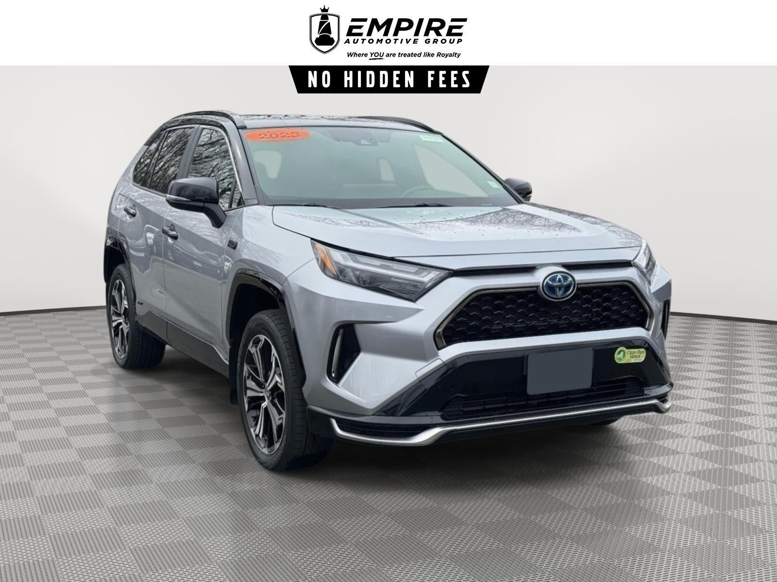 2023 Toyota RAV4 Prime XSE in Silver Sky Metallic/Midnight Black Metallic — front three-quarter view