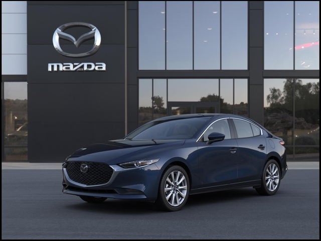2026 Mazda Mazda3 Sedan 2.5 S Preferred in Deep Crystal Blue Mica — front three-quarter view