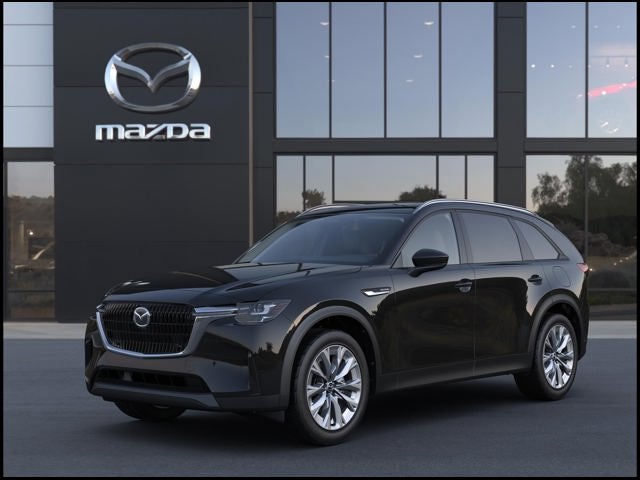 2026 Mazda Mazda CX-90 3.3 Turbo Preferred AWD in Jet Black Mica — front three-quarter view